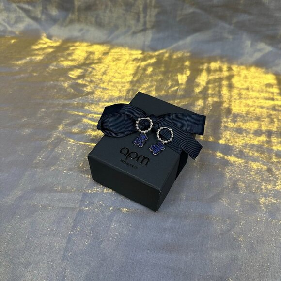 APM Monaco Baby BabaYummy Bear Blue Earrings - Picture 4 of 5